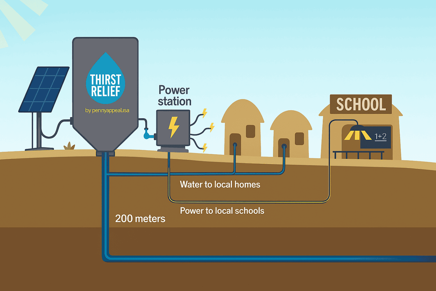 Solar Power Water Centers Diagram